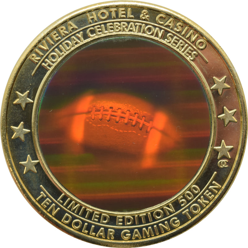 Riviera Casino Las Vegas "Happy Thanksgiving" $10 Zodiac Hologram Token 2001