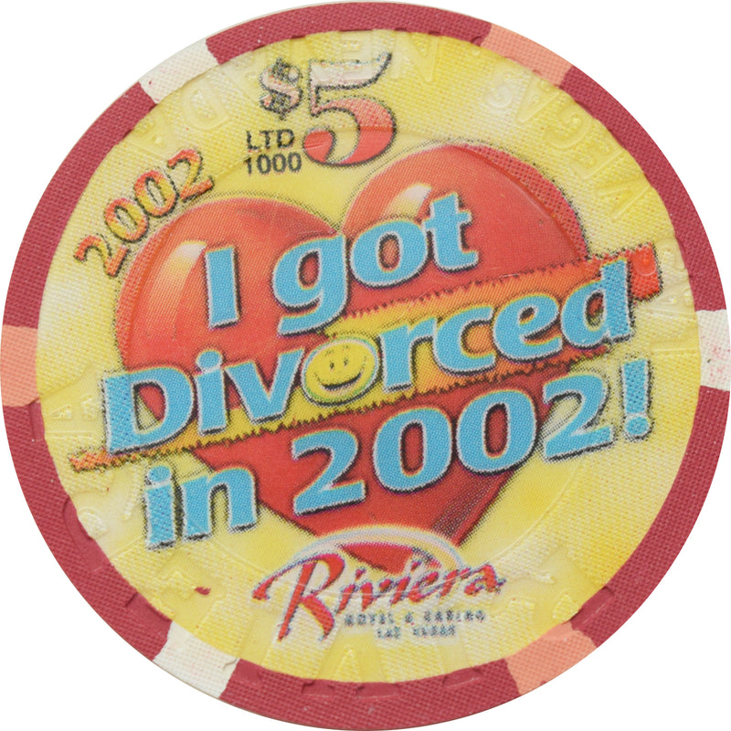 Riviera Casino Las Vegas Nevada $5 I Got Divorced In 2002 Chip
