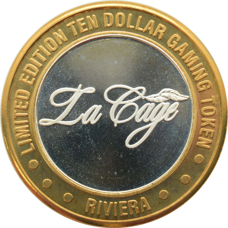 Riviera Casino Las Vegas "La Cage" $10 Silver Strike .999 Fine Silver 1996