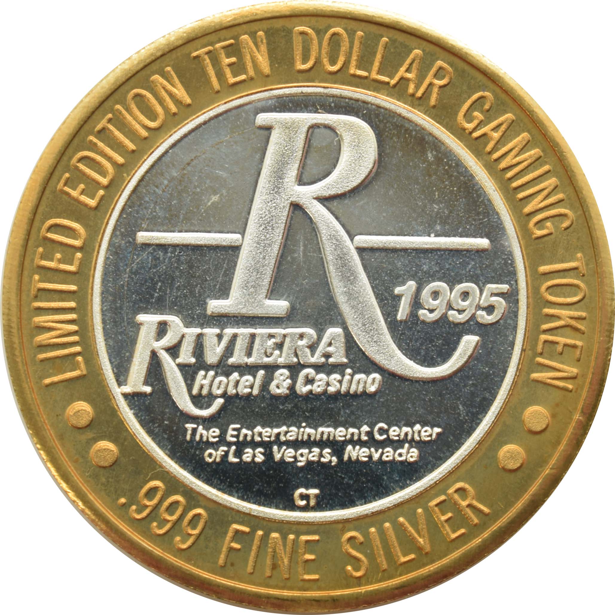 Riviera Casino Las Vegas "La Cage" $10 Silver Strike .999 Fine Silver 1996