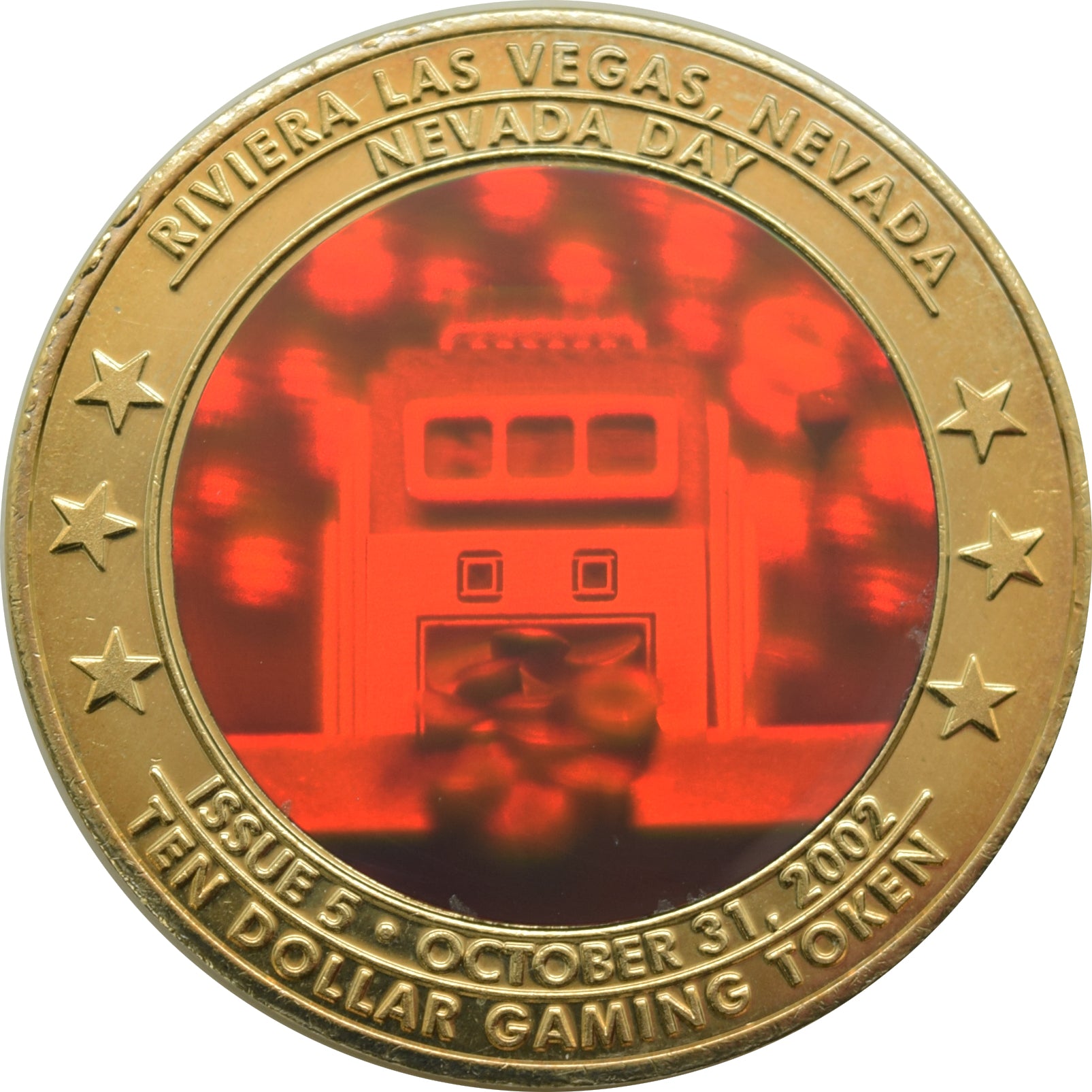 Riviera Casino Las Vegas "Nevada Day" $10 Hologram Token 2002