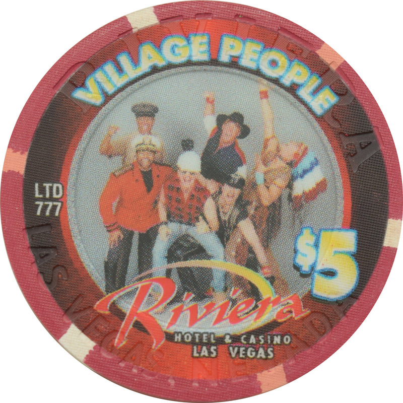 Riviera Casino Las Vegas Nevada $5 Village People Chip 2001