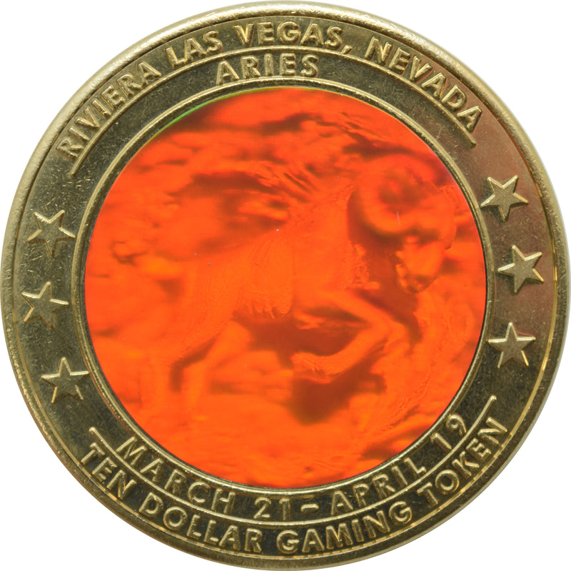 Riviera Casino Las Vegas "Aries" $10 Zodiac Hologram Token 2002