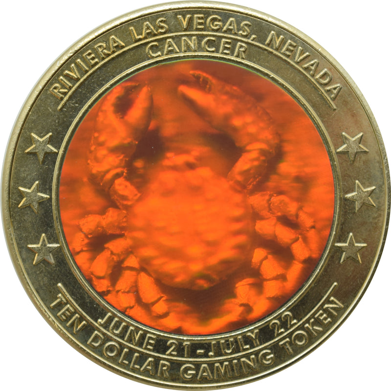 Riviera Casino Las Vegas "Cancer" $10 Zodiac Hologram Token 2002