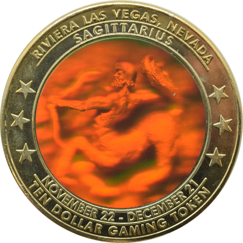 Riviera Casino Las Vegas "Sagittarius" $10 Zodiac Hologram Token 2002