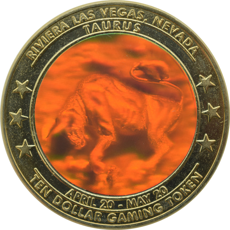 Riviera Casino Las Vegas "Taurus" $10 Zodiac Hologram Token 2002