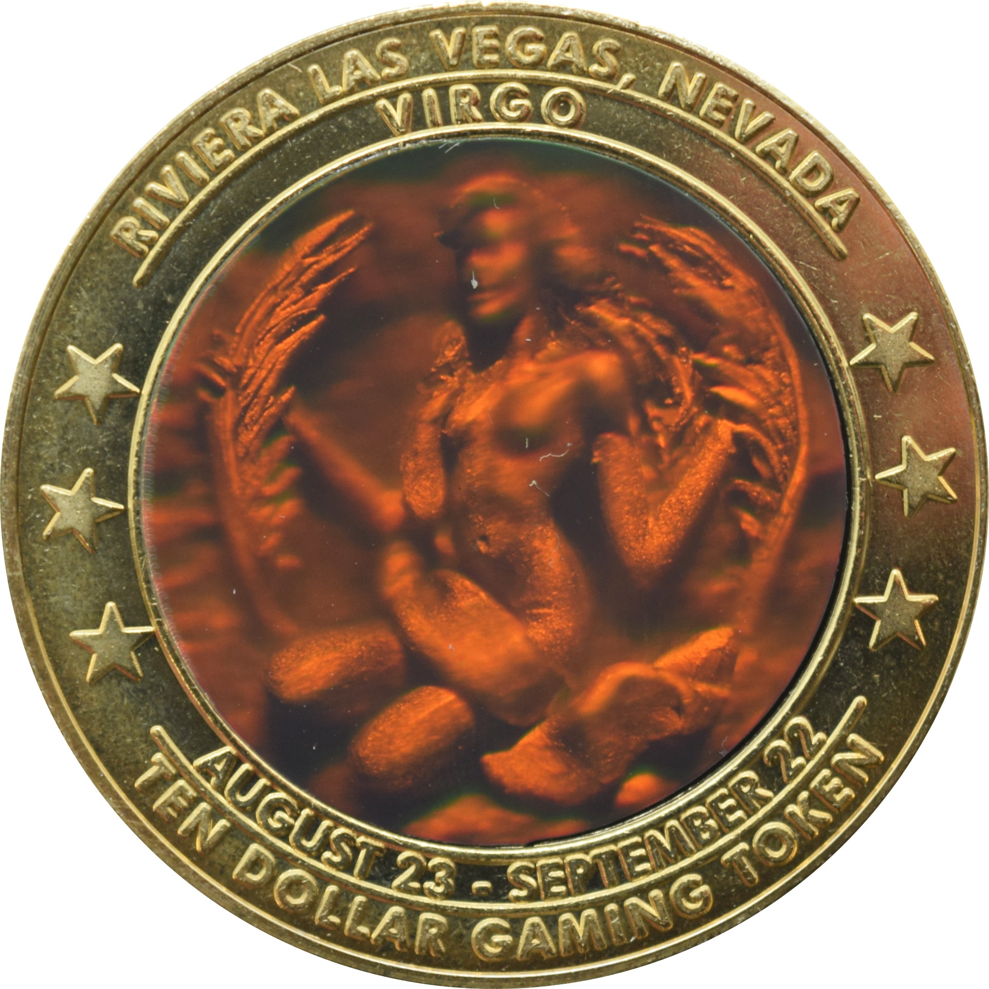 Riviera Casino Las Vegas "Virgo" $10 Zodiac Hologram Token 2002