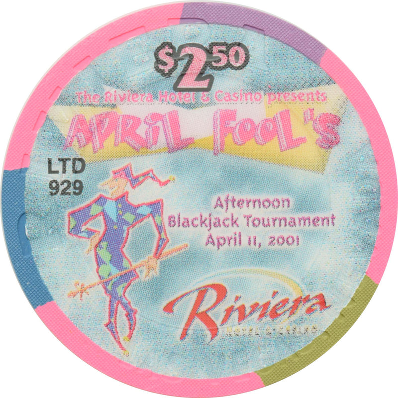 Riviera Casino Las Vegas Nevada $2.50 April Fool's Blackjack Tournament Chip 2001