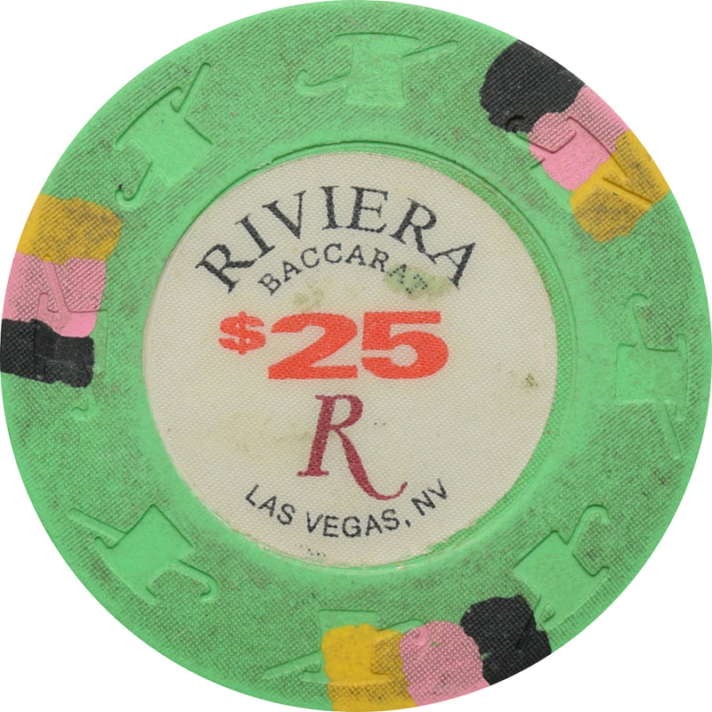 Riviera Casino Las Vegas Nevada $25 Baccarat Chip 43mm 1990s