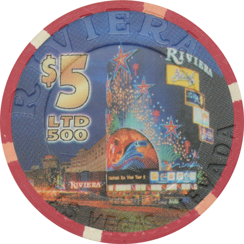 Riviera Casino Las Vegas Nevada $5 Where Vegas Meets the Rockies Chip 2003