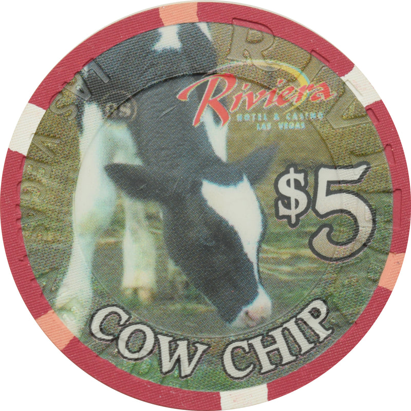 Riviera Casino Las Vegas Nevada $5 Rodeo Days Cow Chip 2001