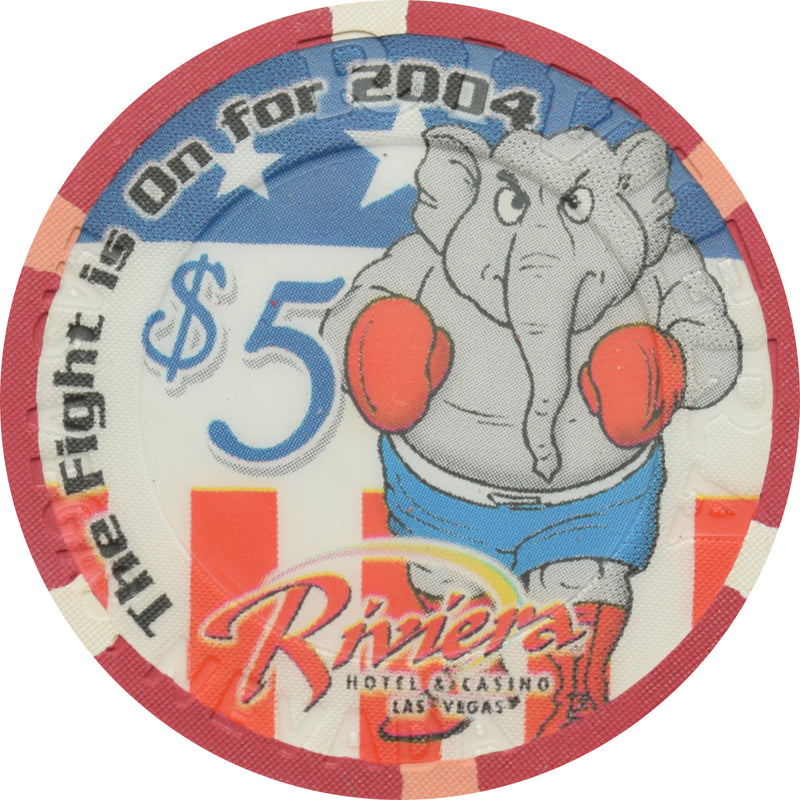 Riviera Casino Las Vegas Nevada $5 The Fight Is On For 2004 Chip