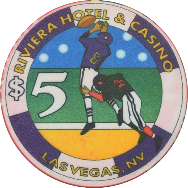 Riviera Casino Las Vegas Nevada $5 Game of the Century Chip 1999