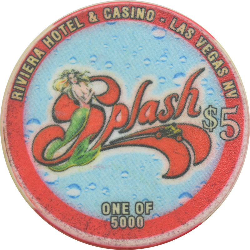 Riviera Casino Las Vegas Nevada $5 Splash Chip 1999