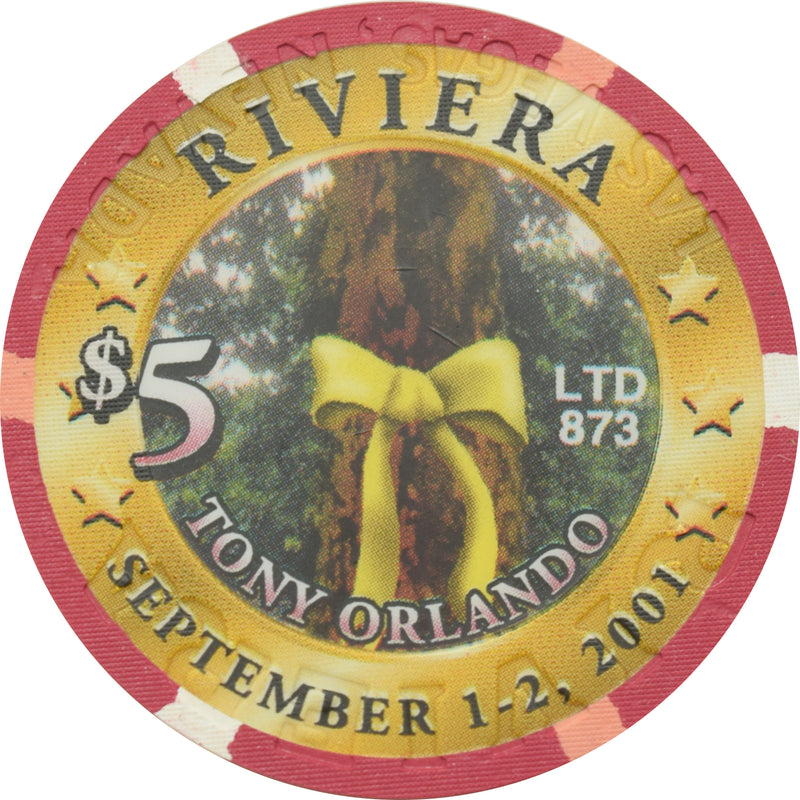 Riviera Casino Las Vegas Nevada $5 Tony Orlando Chip 2001