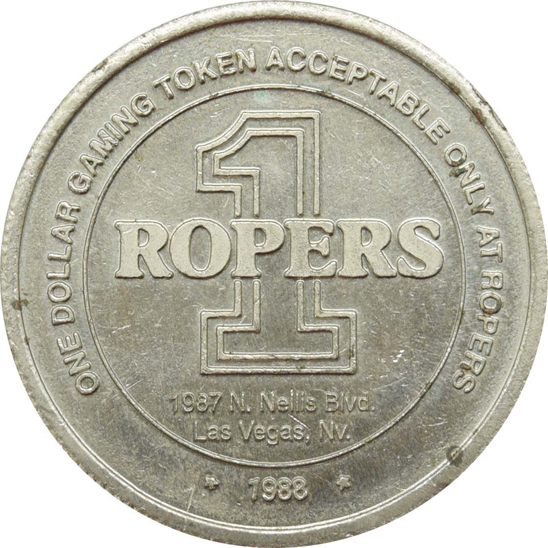 Roper's Sports Lounge Casino Las Vegas Nevada $1 Token 1988
