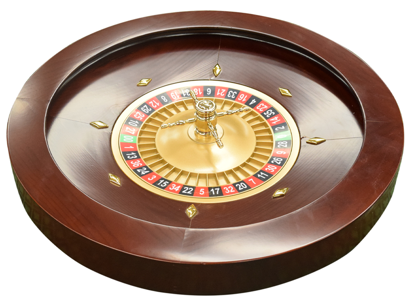 20" Solid Wood Hand Crafted Casino Style Roulette Wheel (cosmetic imperfections)