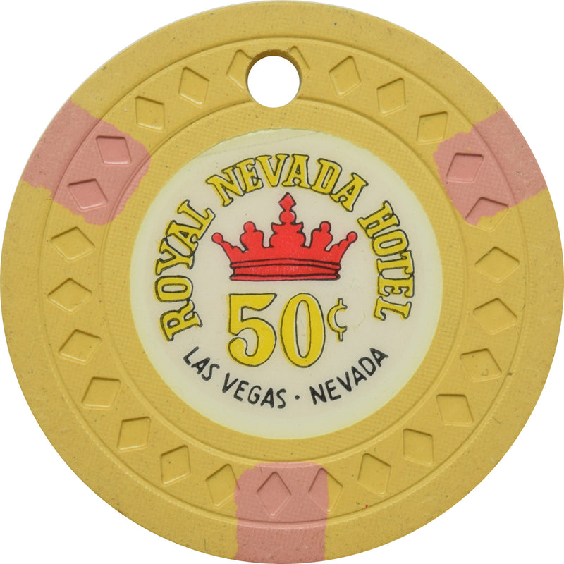 Royal Nevada Hotel Casino Las Vegas Nevada 50 Cent Cancelled Nev-Roy Chip 1956