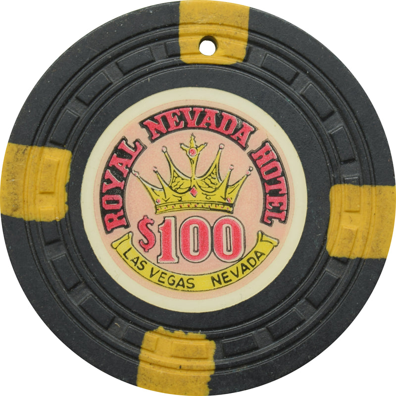 Royal Nevada Hotel Casino Las Vegas Nevada $100 Cancelled Chip 1955