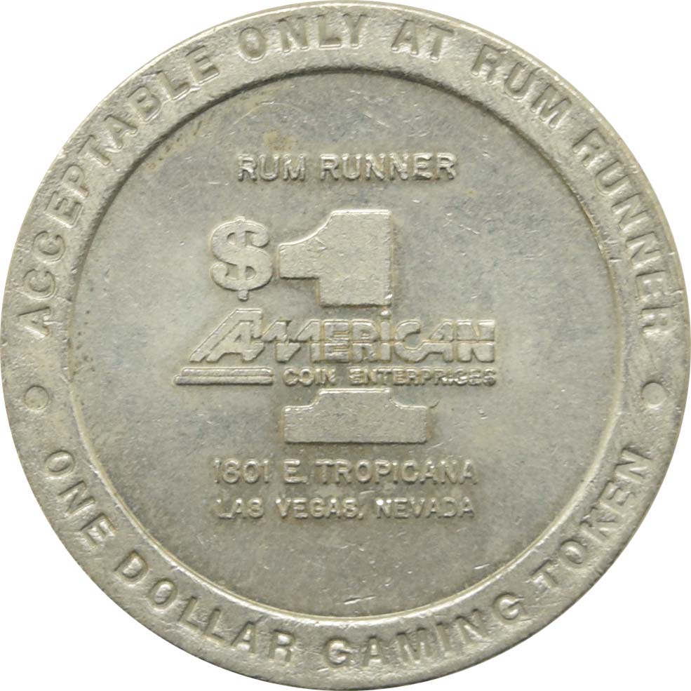 Rum Runner Casino Las Vegas Nevada $1 Token 1987