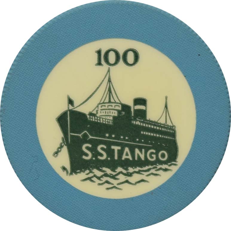 S. S. Tango Illegal Cruise Line Casino $100 Chip 1930s