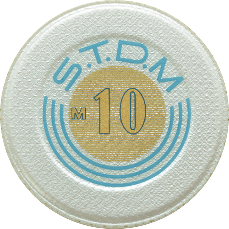 S.T.D.M. (Sociedade de Turismo e Diversões de Macau) MOP$10 Jeton (Silver with Blue)