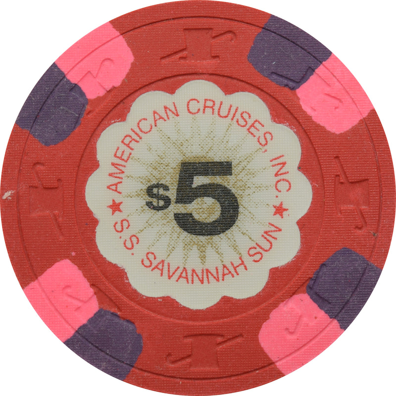 S.S. Savannah Sun Casino American Cruises $5 Chip