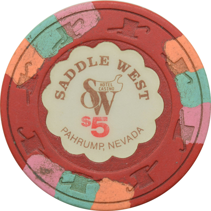 Saddle West Casino Pahrump Nevada $5 Chip 1980s