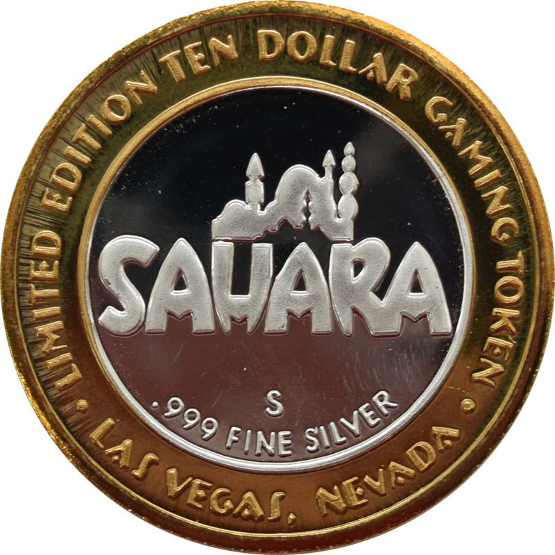 Sahara Casino Las Vegas "Genie on Carpet" $10 Silver Strike .999 Fine Silver 1997