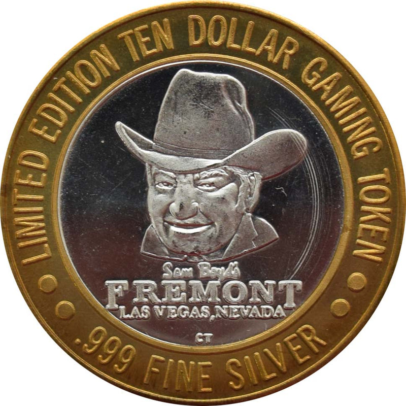 Fremont Casino Las Vegas "Heart of Downtown" $10 Silver Strike .999 Fine Silver 1994