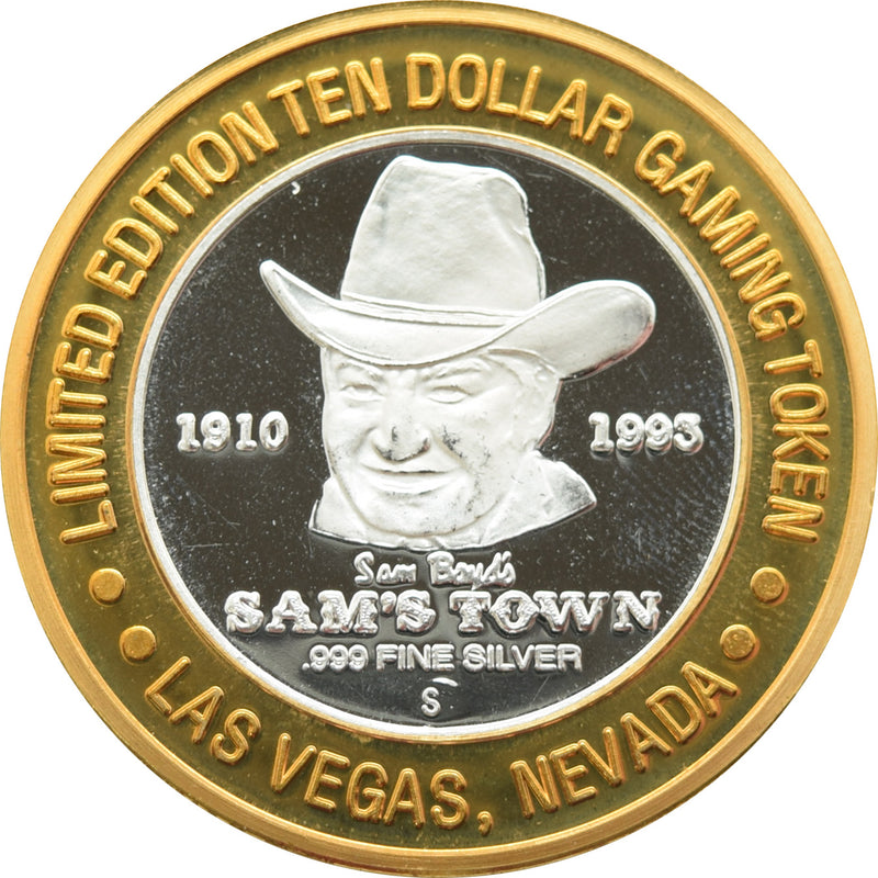 Sam's Town Casino Las Vegas "Pony Express" $10 Silver Strike .999 Fine Silver 1994