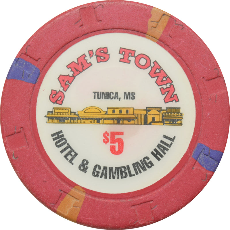 Sam's Town Hotel & Gambling Hall Casino Tunica Mississippi $5 Chip