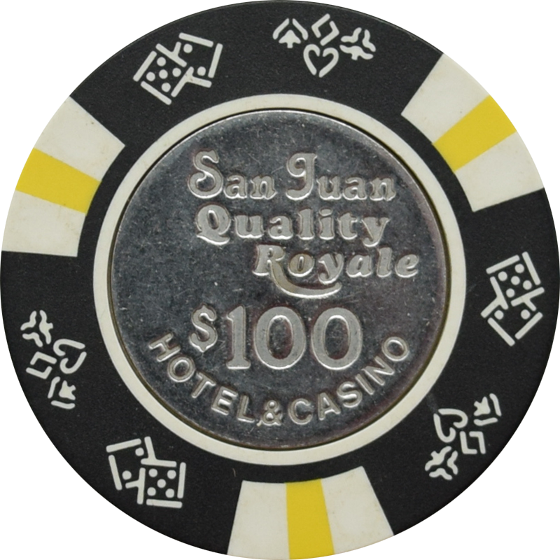 Quality Royale Casino San Juan Puerto Rico $100 Coin Inlay Chip