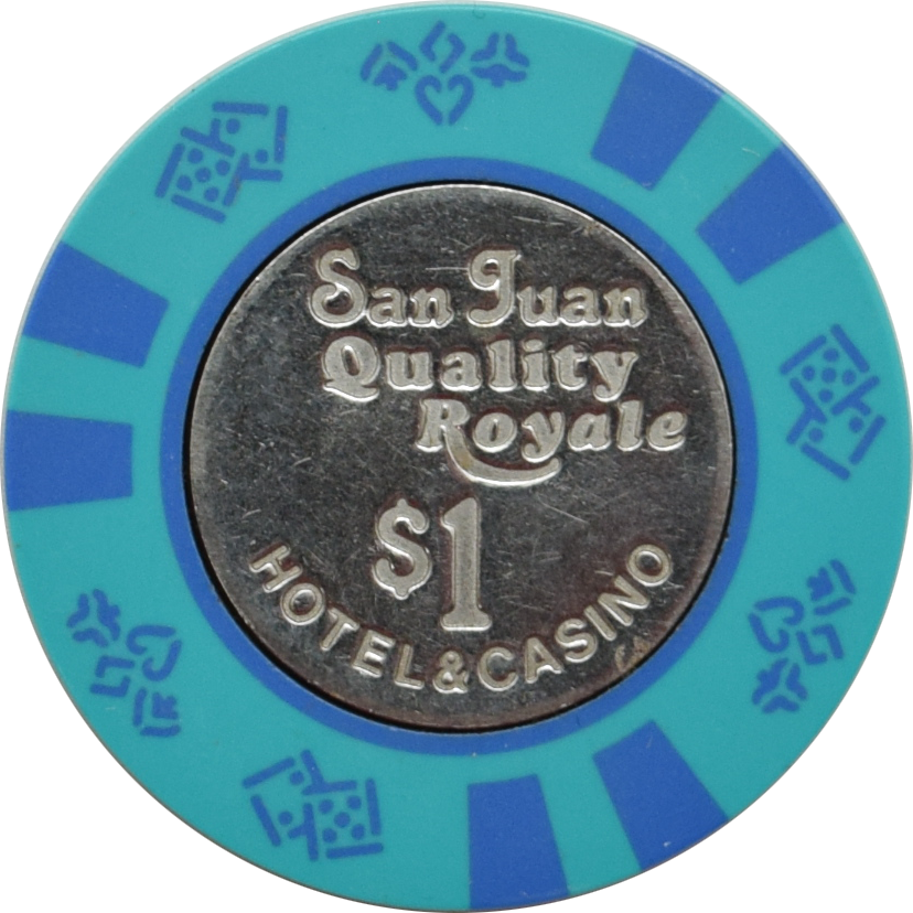 Quality Royale Casino San Juan Puerto Rico $1 Coin Inlay Chip