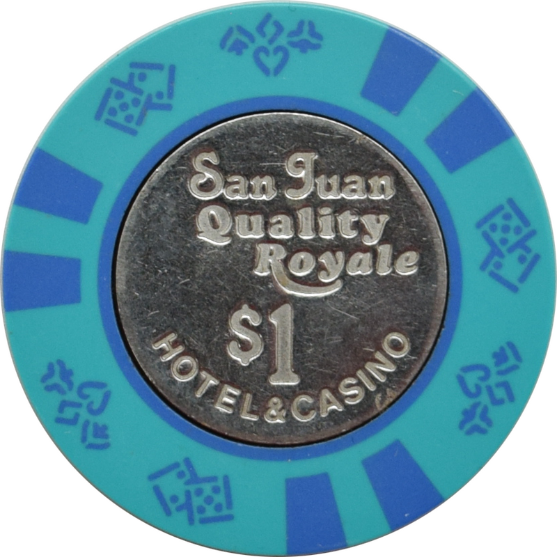 Quality Royale Casino San Juan Puerto Rico $1 Coin Inlay Chip