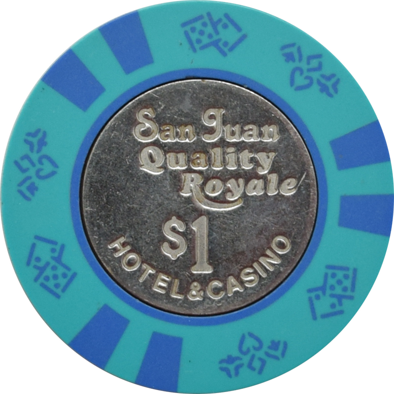 Quality Royale Casino San Juan Puerto Rico $1 Coin Inlay Chip