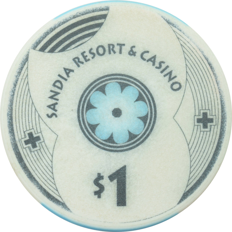 Sandia Casino Albuquerque New Mexico $1 White/Black Chip