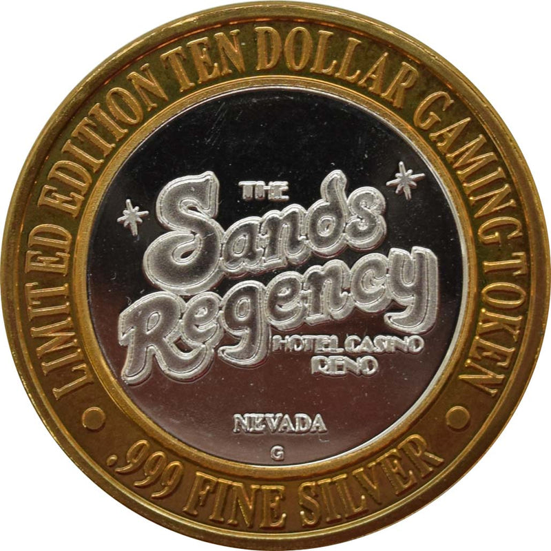 Sands Regency Casino Reno "Pete Cladianos Sr. Founder" $10 Silver Strike .999 Fine Silver 1995