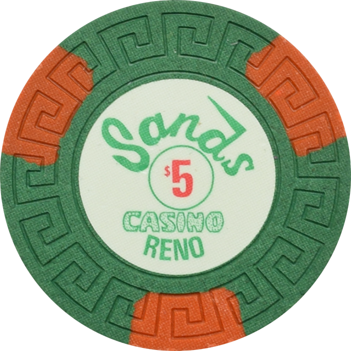 Sands Casino Reno Nevada $5 Chip 1980