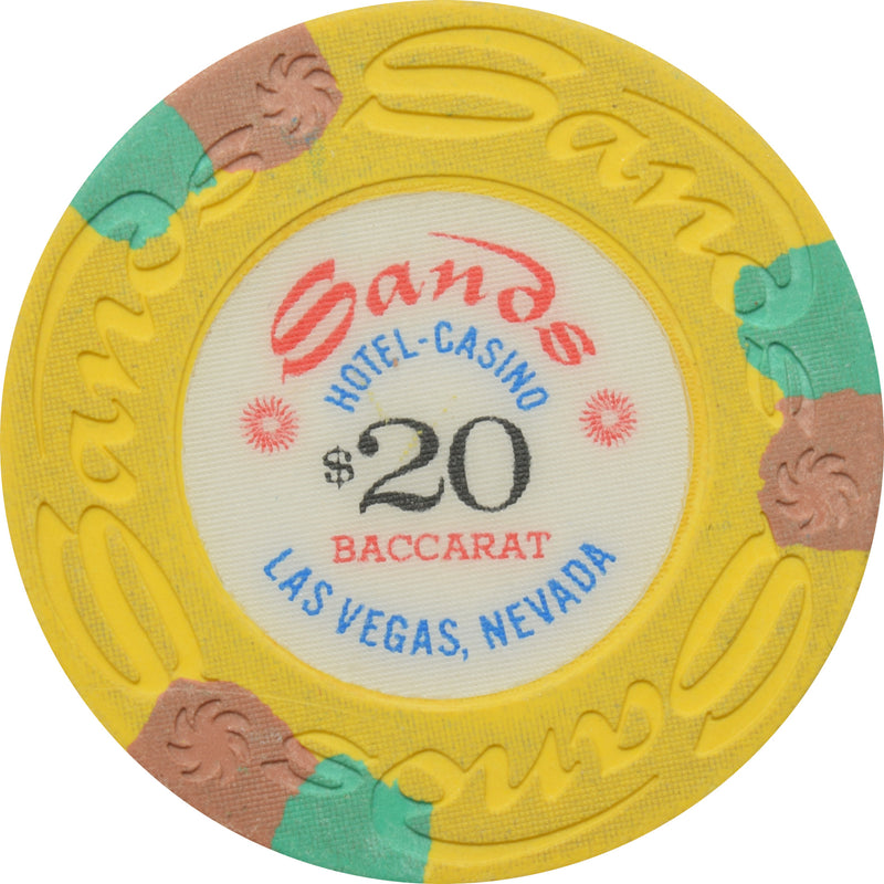 Sands Casino Las Vegas Nevada $20 Baccarat Chip 1970s
