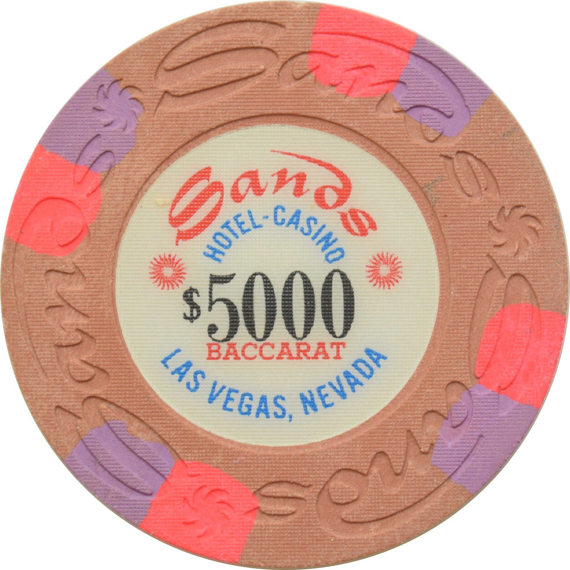 Sands Casino Las Vegas Nevada $5000 Baccarat Chip 1970s