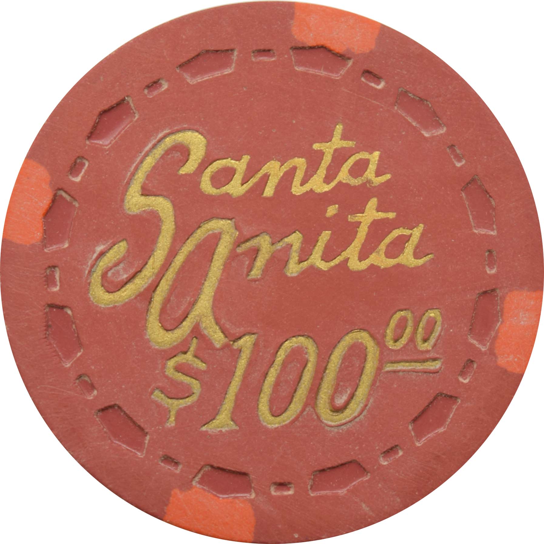 Santa Anita (Turf Club) Casino Las Vegas Nevada $100 Chip 1951