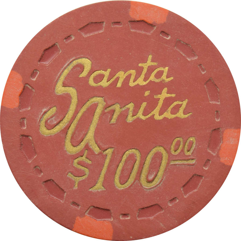 Santa Anita (Turf Club) Casino Las Vegas Nevada $100 Chip 1951