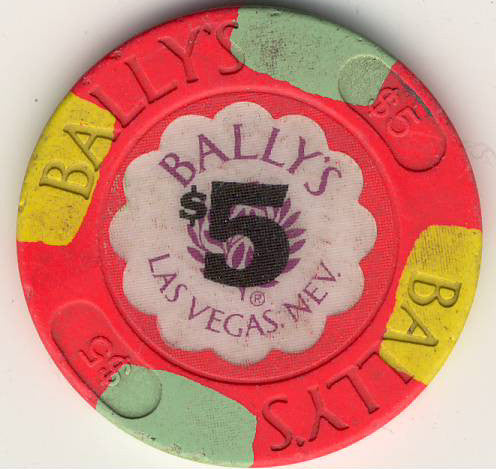 Bally's Casino $5 (pink) Chip - Spinettis Gaming