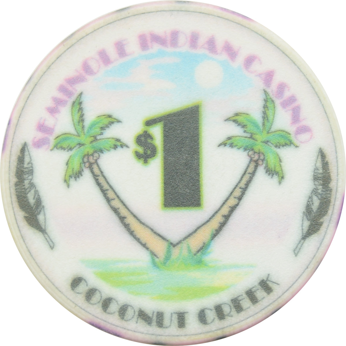 Seminole Indian Casino Coconut Creek Florida $1 Chip