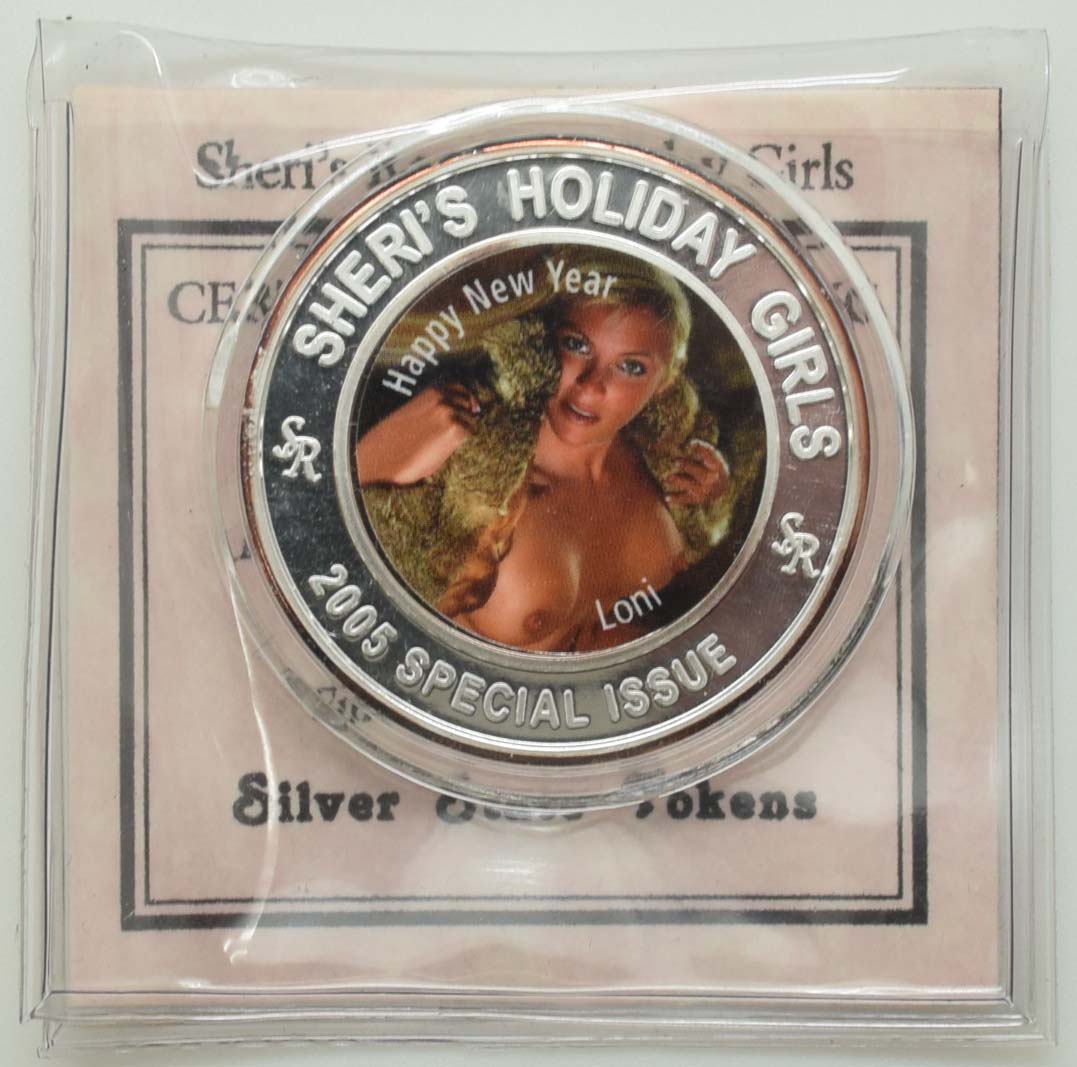 Sheri's Ranch Brothel Pahrump Nevada .999 Silver Clad "Miss New Year" Silver State Token