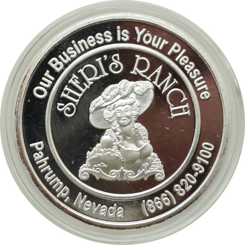 Sheri's Ranch Brothel Pahrump Nevada .999 Silver Clad "Miss Oktoberfest" Silver State Token