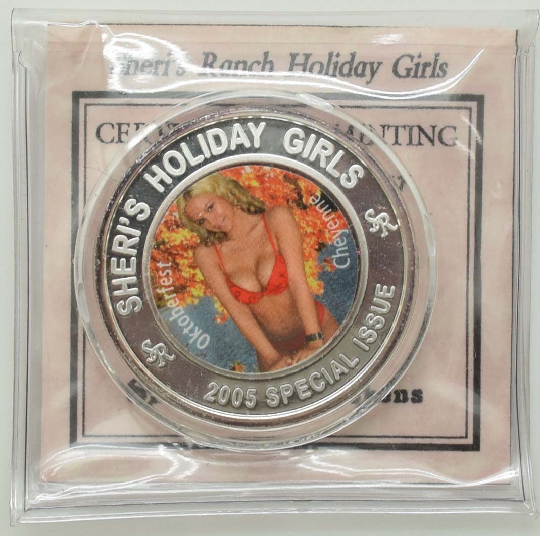 Sheri's Ranch Brothel Pahrump Nevada .999 Silver Clad "Miss Oktoberfest" Silver State Token