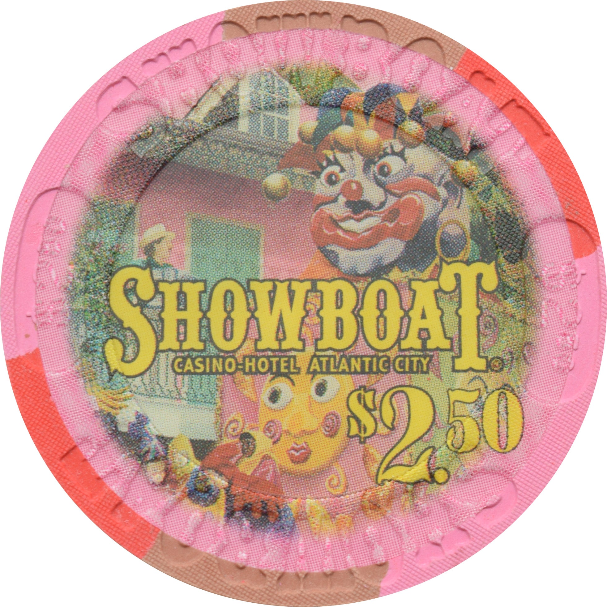 Showboat Casino Atlantic City New Jersey $2.50 Large Inlay Chip