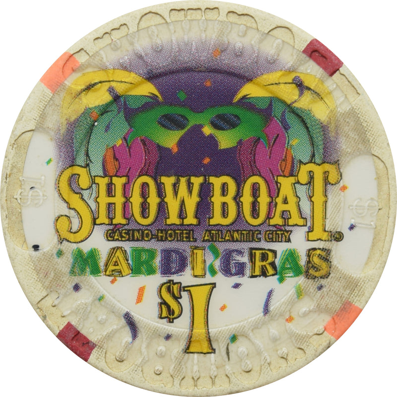 Showboat Casino Atlantic City NJ $1 Chip (Large Inlay)